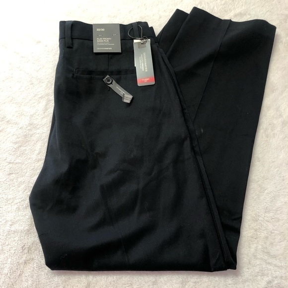 NWT Denver Hayes Classic Fit Never Iron Black Pants 32 - Picture 1 of 10